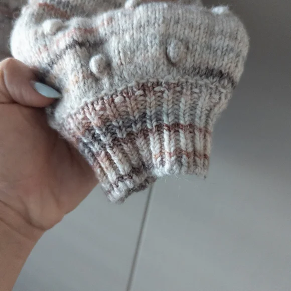 LOFT Multicolor Rainbow Stripe Bobble Knit Mock Neck Sweater - Size L - Picture 6 of 9